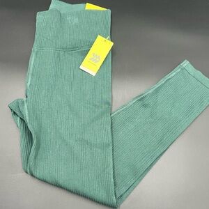 All in motion dark green high-rise dark green‎ ribbed leggings SZ XL